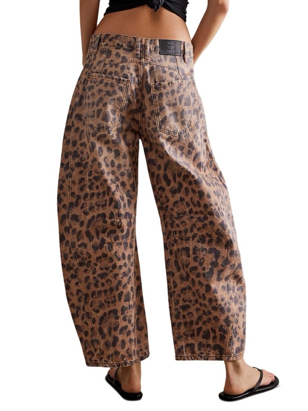 Free People Good Luck Barrel Jeans Leopard 25 - Picture 2 of 8